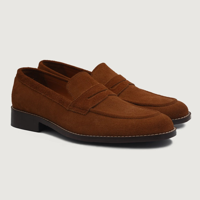 Baxton Marrón Suede Leather Loafers para Hombre