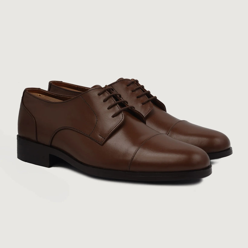 Attorney Derby Marrón Leather Shoes para Hombre