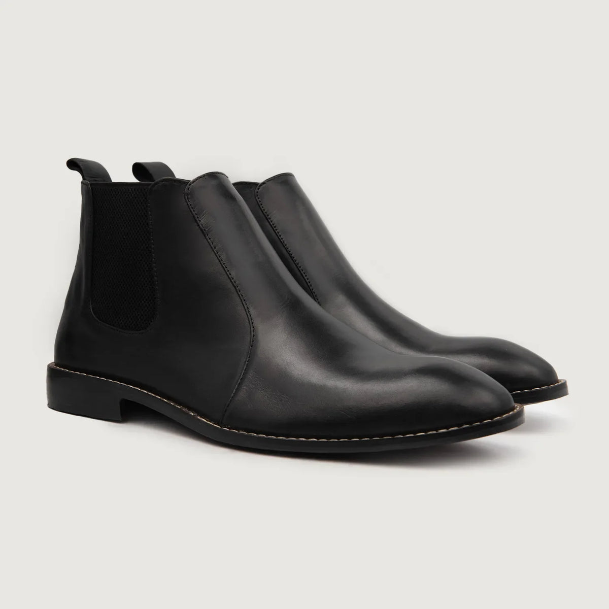 Clarkson Chelsea Negro Botas de cuero para Hombre For Men en cuero vacuno negro auténtico - Vista de perfil | Comprar online