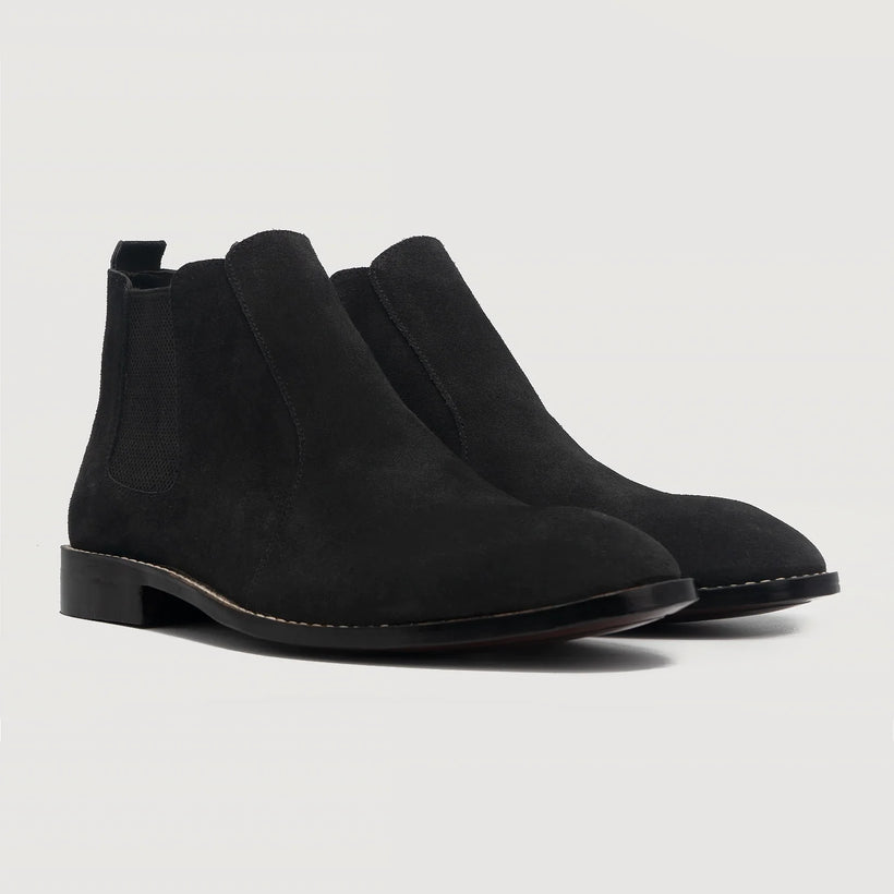 Clarkson Chelsea Negro Suede Leather Boots para Hombre