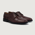 Dirk Brogues Derby Granate Zapatos de cuero para Hombre