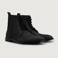 Duster Brogues Derby Negro Nubuck Botas de cuero para Hombre