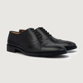 Professor Oxford Negro Zapatos de cuero para Hombre