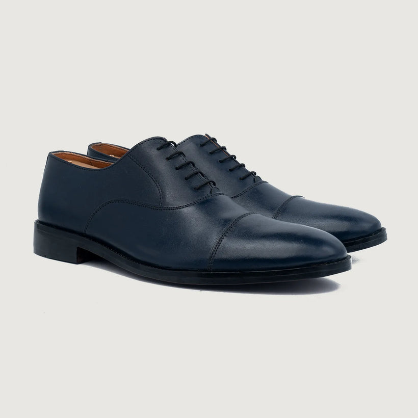 Professor Oxford Midnight Azul Leather Shoes para Hombre