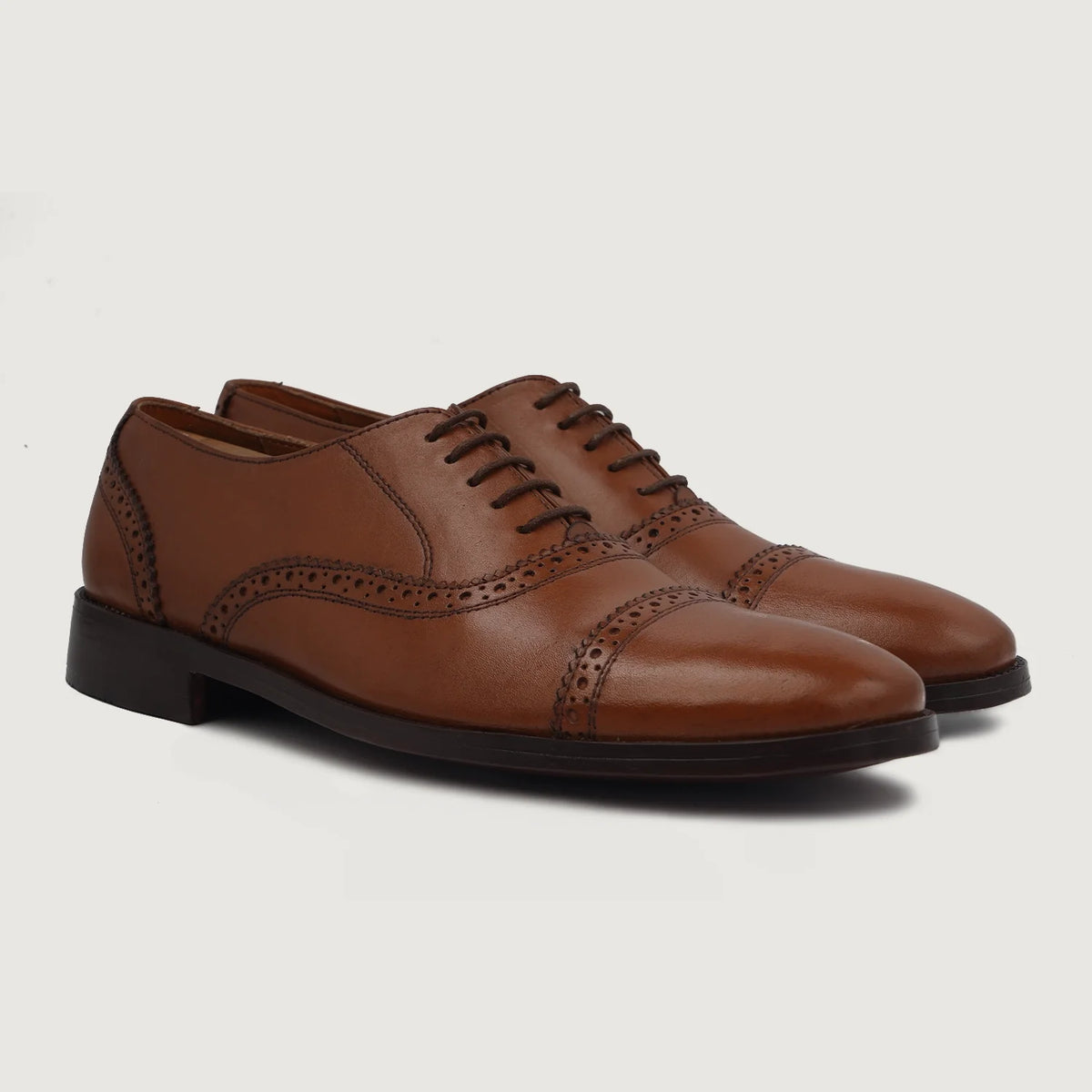 Grisson Brogues Oxford Tostado Zapatos de cuero para Hombre For Men in Tan Full-Grain Leather - Vista de perfil | Comprar online