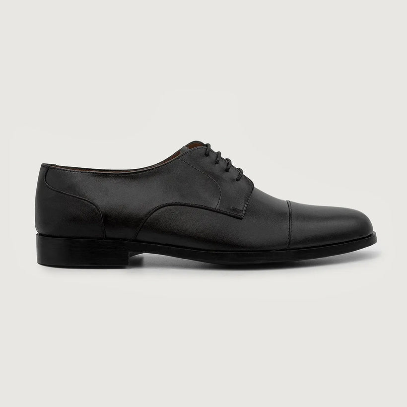 Attorney Derby Negro Leather Shoes para Hombre