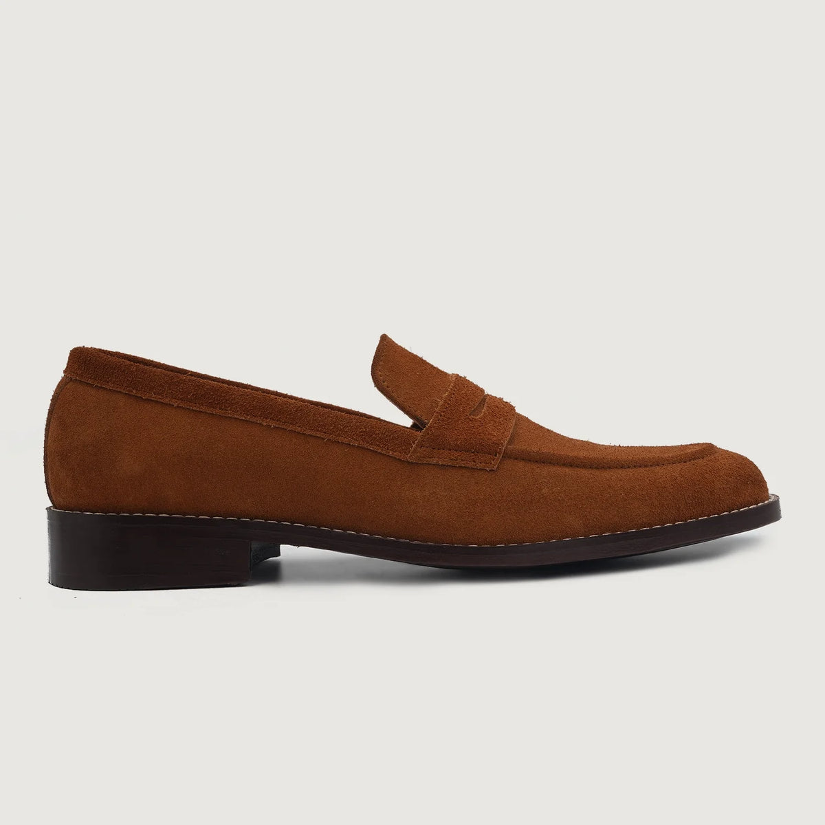 Brown Goatskin Suede Leather Loafers - Construcción cosida Goodyear y puntera delantera