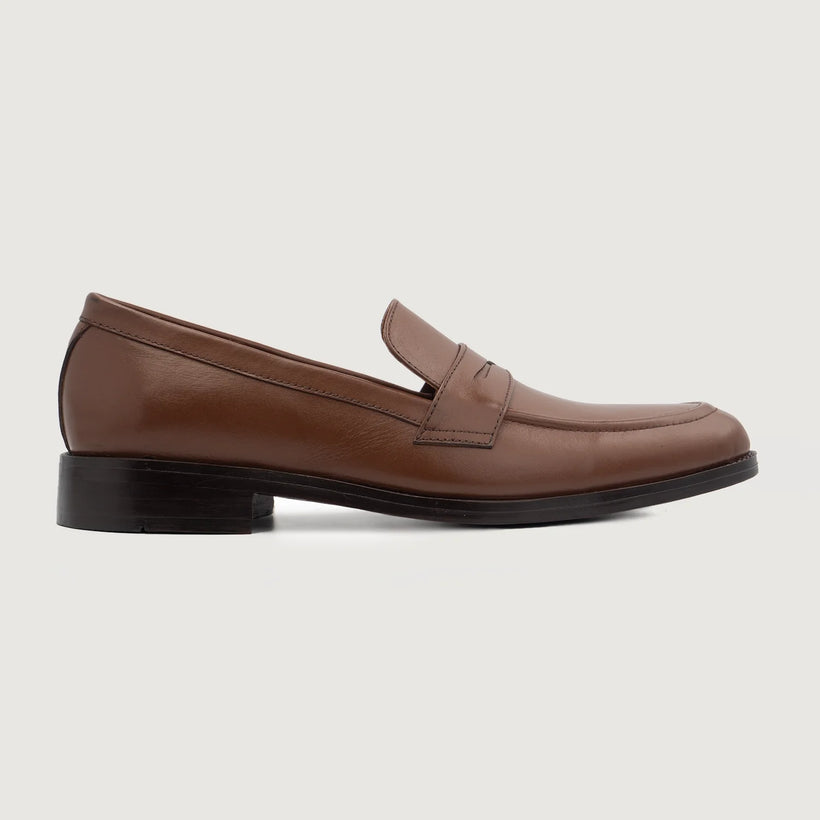 Baxton Marrón Leather Loafers para Hombre