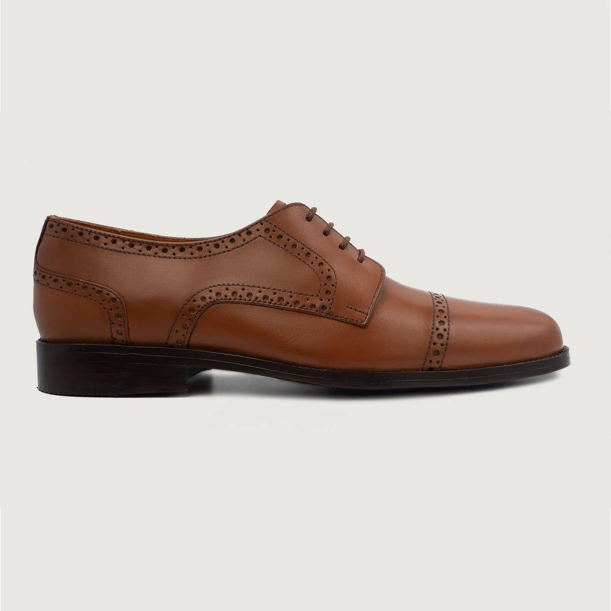 Tan Full-Grain leather Shoes - Construcción cosida Goodyear y puntera delantera