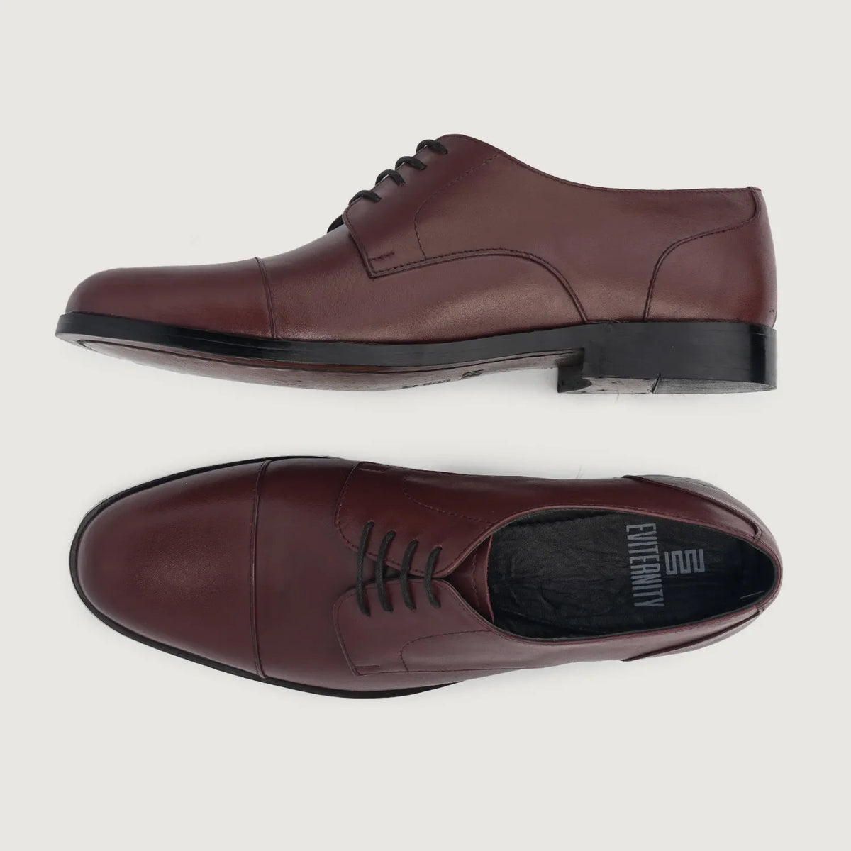 Attorney Derby Granate Zapatos de cuero para Hombre For Men - Contrafuerte de talón reforzado y doble costura de precisión