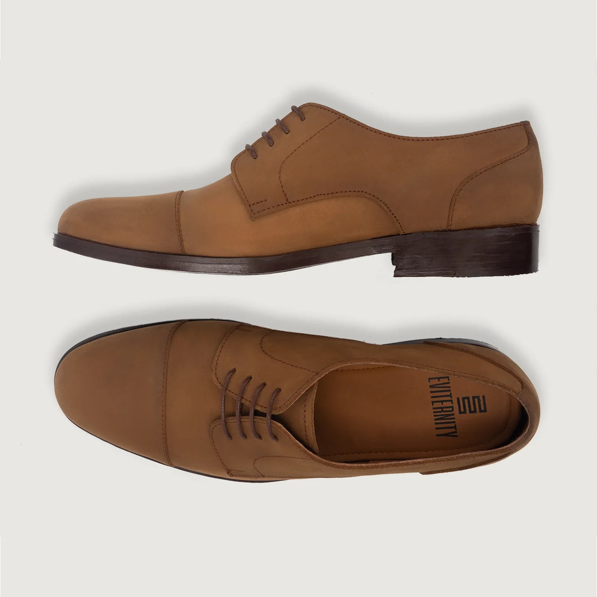 Attorney Derby Marrón Nubuck Zapatos de cuero para Hombre For Men - Contrafuerte de talón reforzado y doble costura de precisión