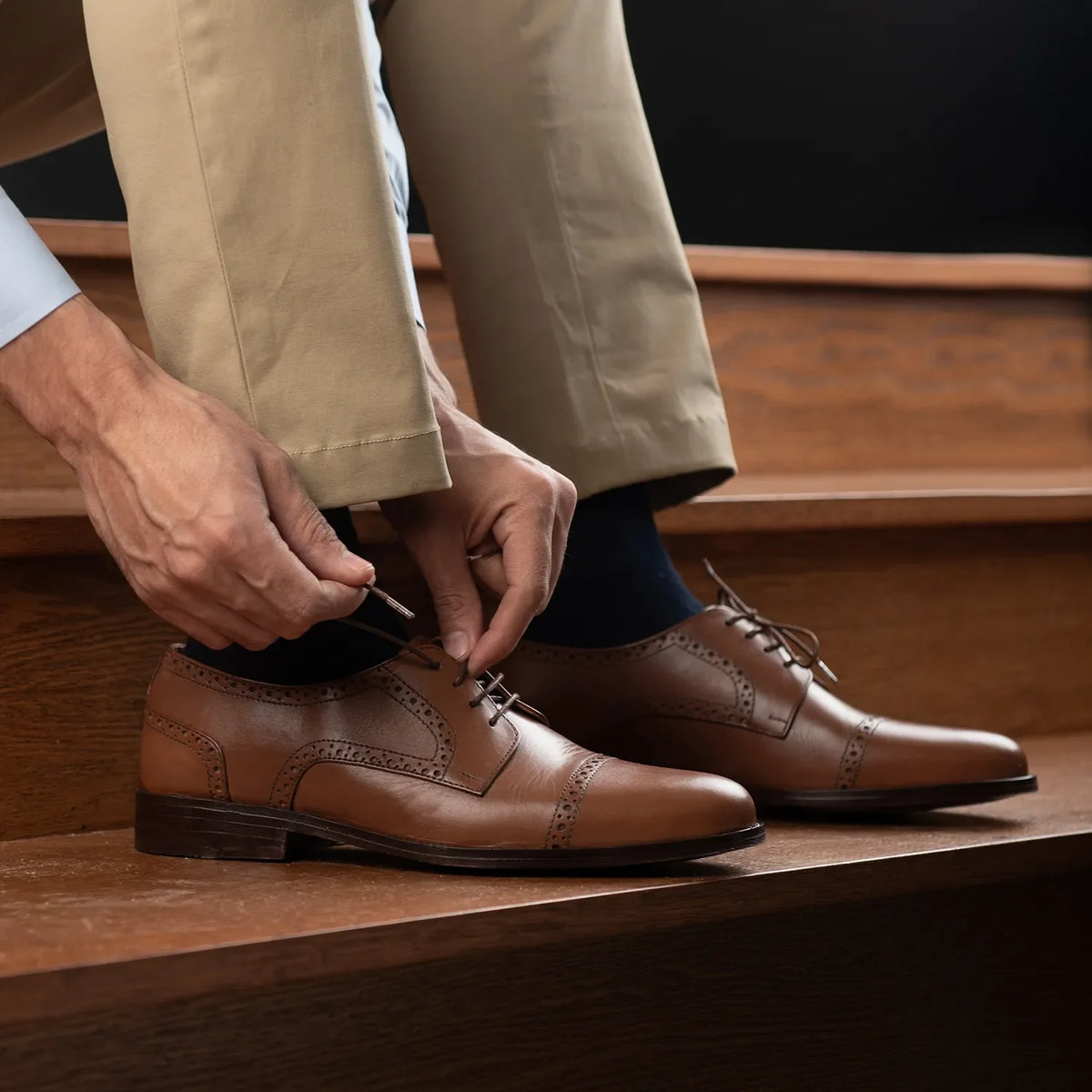 Orlaven Dirk Brogues Derby Tostado Zapatos de cuero para Hombre footwear image 9