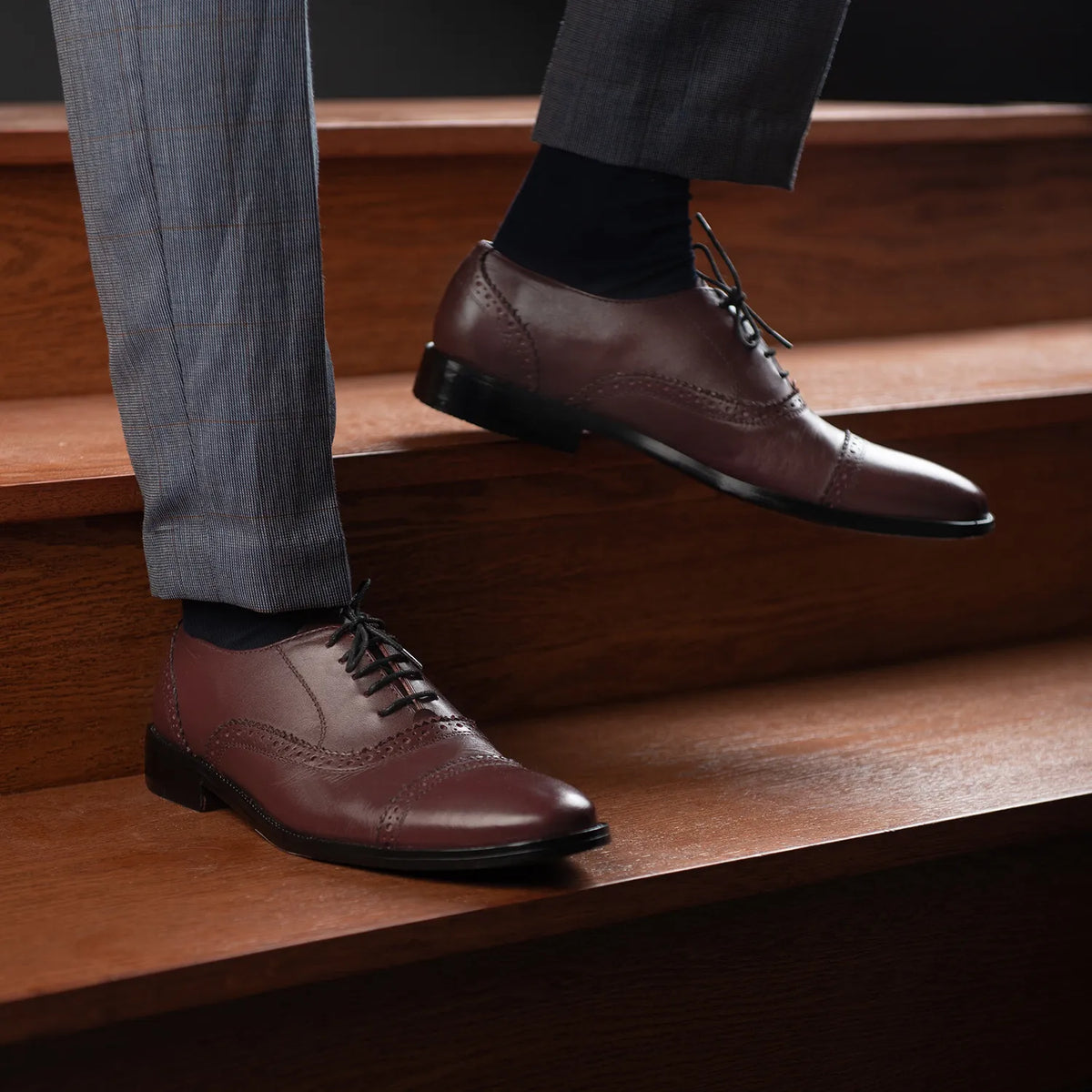 Orlaven Grisson Brogues Oxford Granate Zapatos de cuero para Hombre footwear image 9