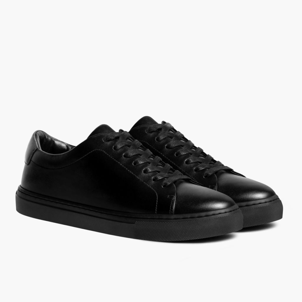 Encore Jet Black Leather Sneakers en cuero vacuno negro auténtico - Vista de perfil | Comprar online