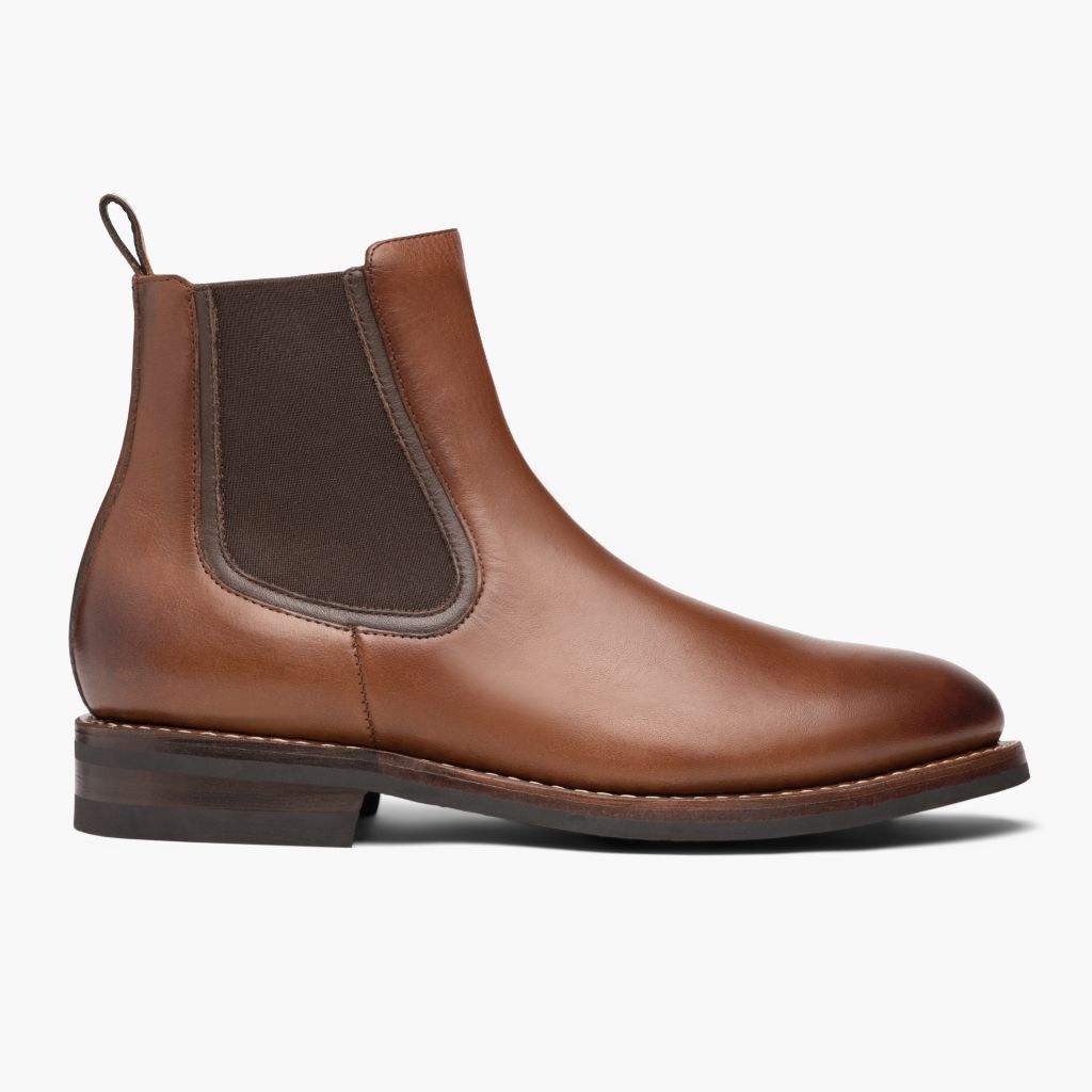 Duke Brandy Botas de cuero para Hombre - Construcción cosida Goodyear y puntera delantera