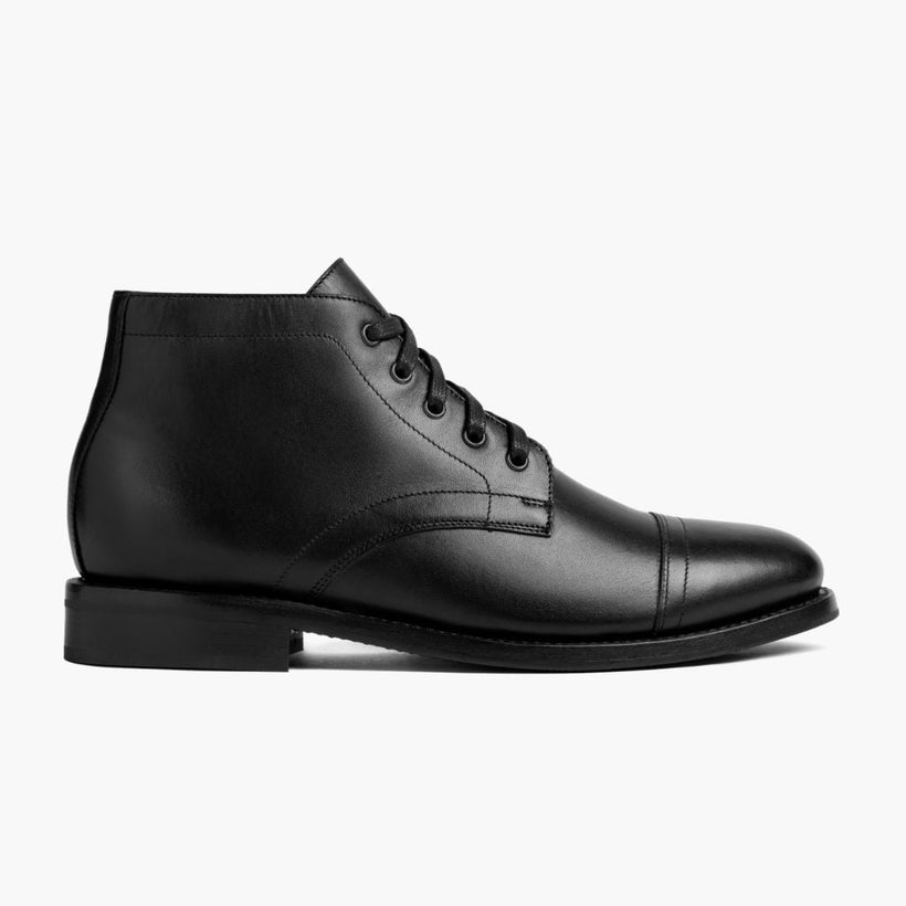 Cadet Negro Leather Boots para Hombre