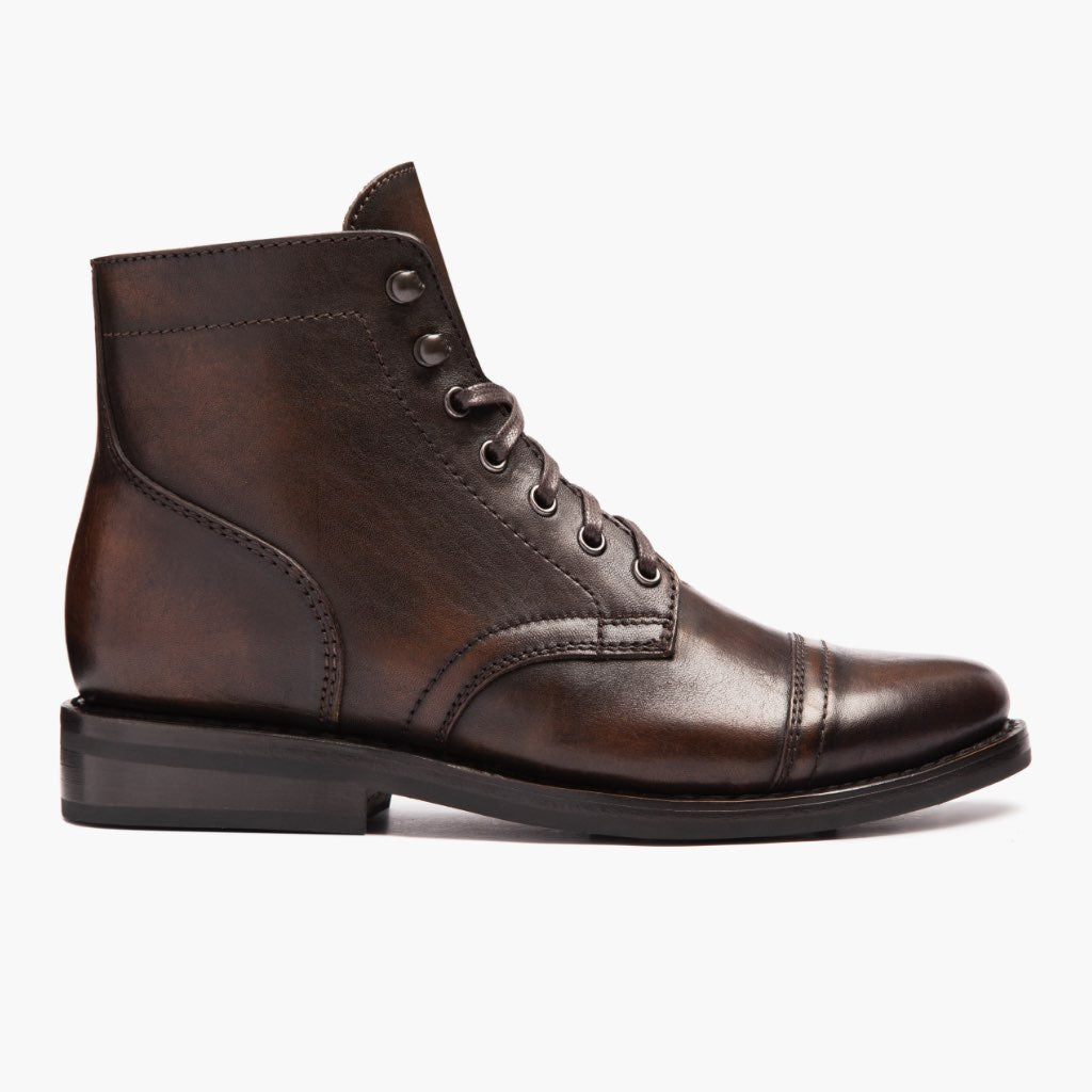 Captain Café Negro Botas de cuero para Mujer en cuero vacuno negro auténtico - Vista de perfil | Comprar online