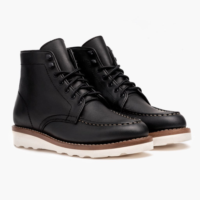 Diplomat Negro Botas de cuero para Mujer