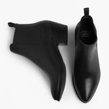 Dreamer Bootie Black Leather Boots - Reinforced Heel Counter & Precision Double-Row Stitching Detail