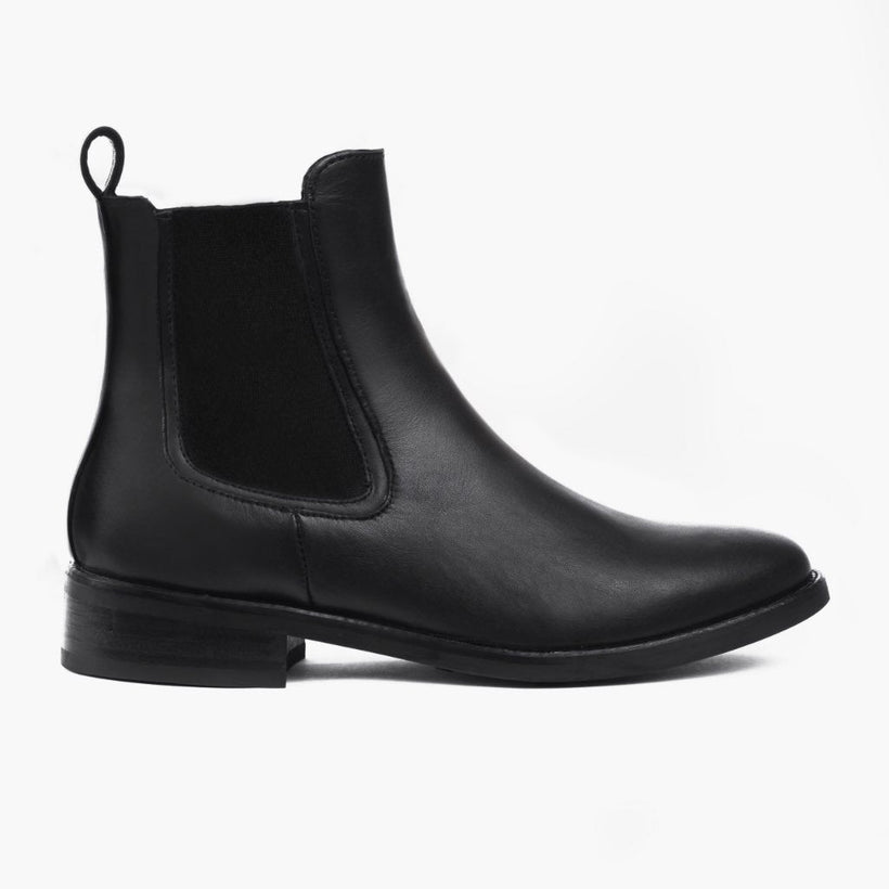 Duchess Negro Leather Boots para Mujer