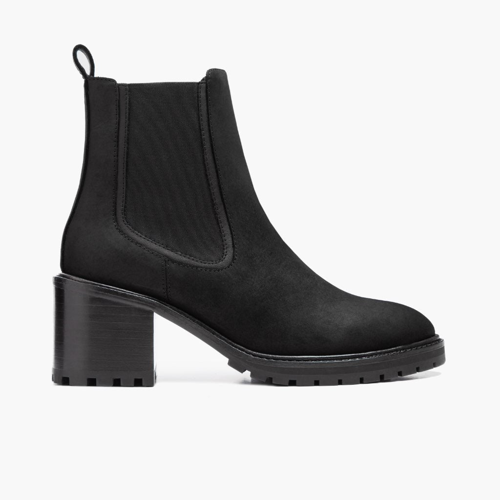 Knockout Negro Mate Botas de cuero para Mujer - Vista de perfil | Comprar online