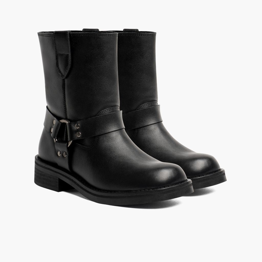 Black Full-Grain leather Boots - Construcción cosida Goodyear y puntera delantera