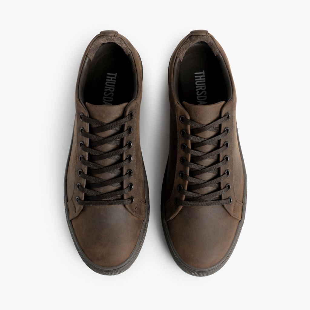 Premier Low Top Tabaco Zapatillas de cuero para Mujer - Contrafuerte de talón reforzado y doble costura de precisión
