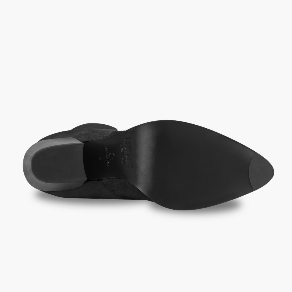High-Traction Rubber Outsole & Lug Tread Pattern on Tempest Negro Botas de cuero para Mujer