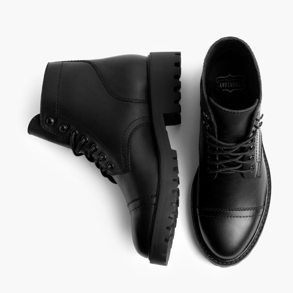 Captain Negro (Edición StormKing®) Botas de cuero para Mujer - Contrafuerte de talón reforzado y doble costura de precisión