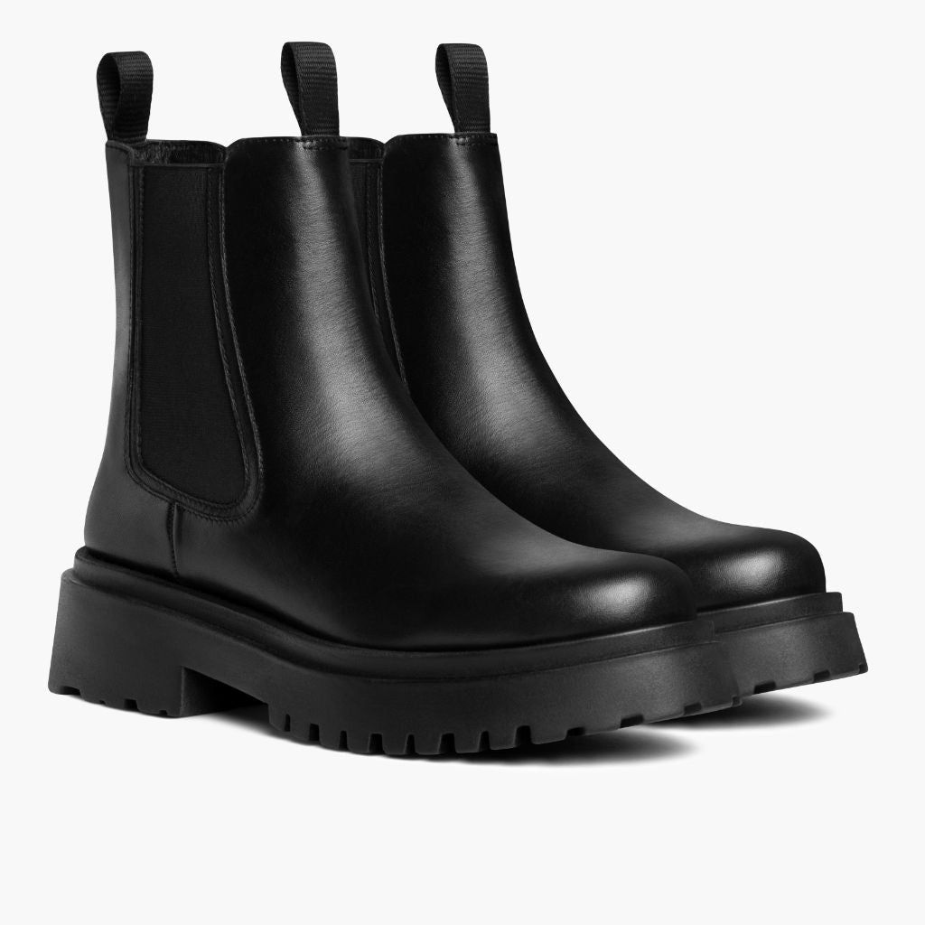 Black Full-Grain leather Boots - Construcción cosida Goodyear y puntera delantera