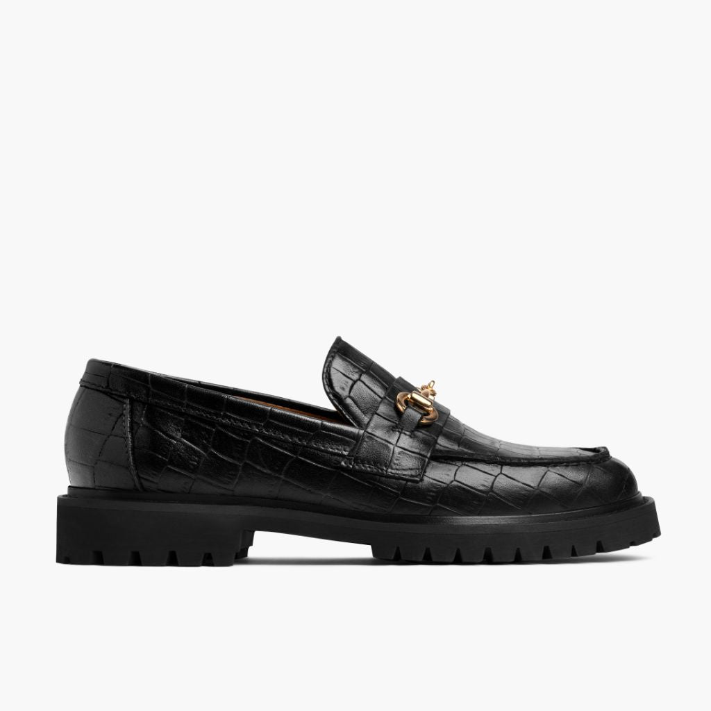 Black Full-Grain leather Loafers - Construcción cosida Goodyear y puntera delantera
