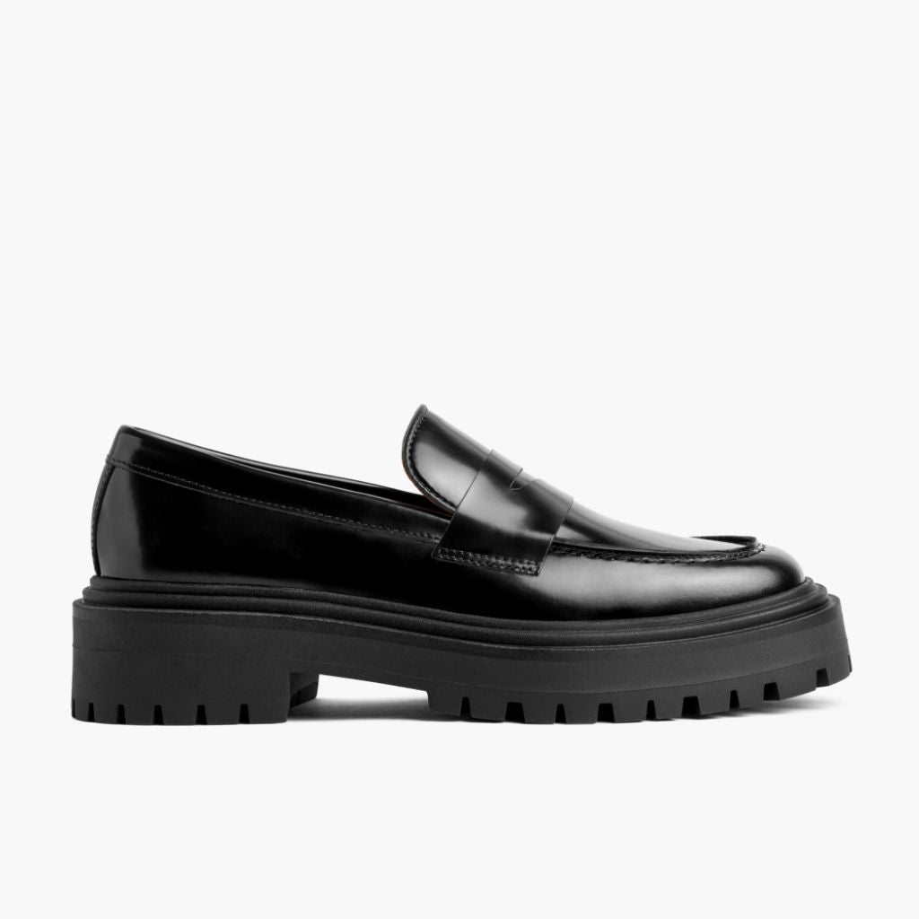 Black Full-Grain leather Loafers - Construcción cosida Goodyear y puntera delantera