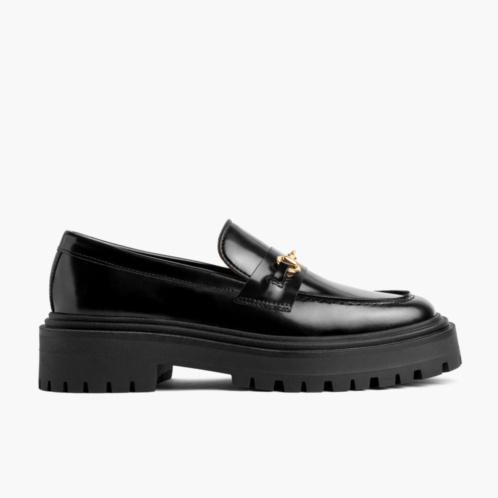 Black Full-Grain leather Loafers - Construcción cosida Goodyear y puntera delantera