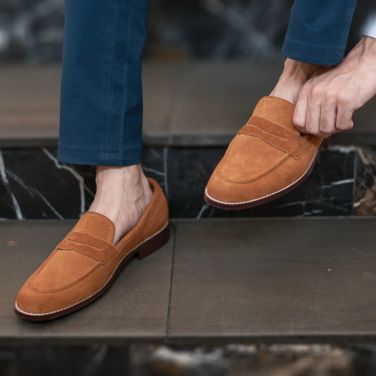 Orlaven Baxton Marrón Suede Mocasines de cuero para Hombre footwear image 10
