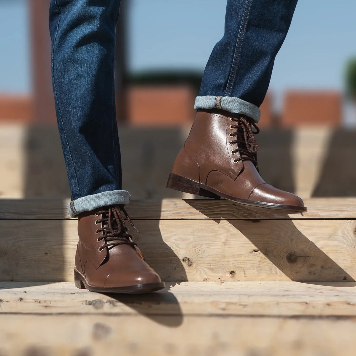 Orlaven Knight Derby Marrón Botas de cuero para Hombre footwear image 10
