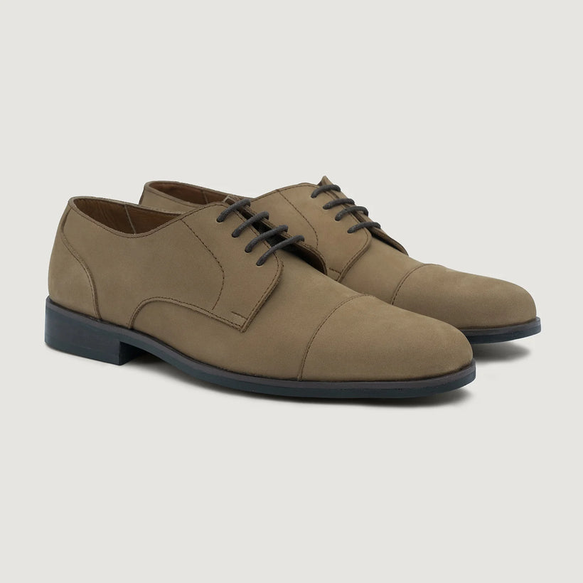 Attorney Derby Marrón Nubuck Leather Shoes - StudGuard para Hombre