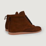 Authentic Goatskin Suede Grain Depth & Pull-Up Patina Texture Detail