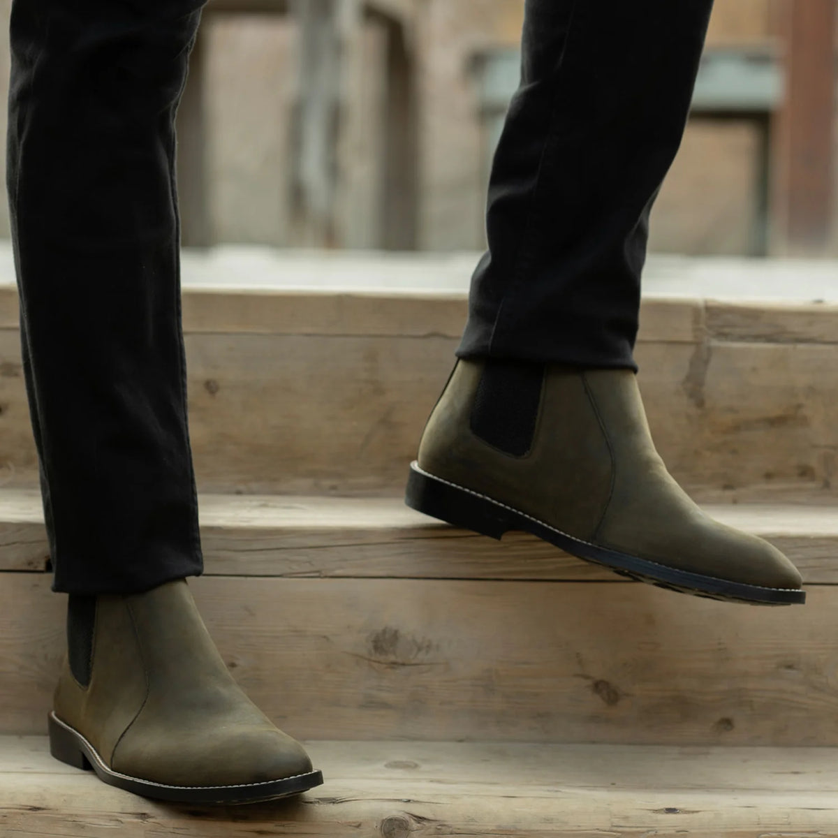 Orlaven Clarkson Chelsea Olive Pullup Botas de cuero - StudGuard para Hombre footwear image 9