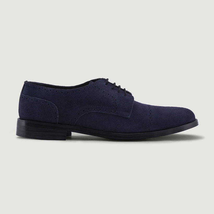 Dirk Brogues Derby Azul Suede Zapatos de cuero - StudGuard para Hombre