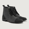Knight Derby Gris & Negro Botas de cuero - StudGuard para Hombre