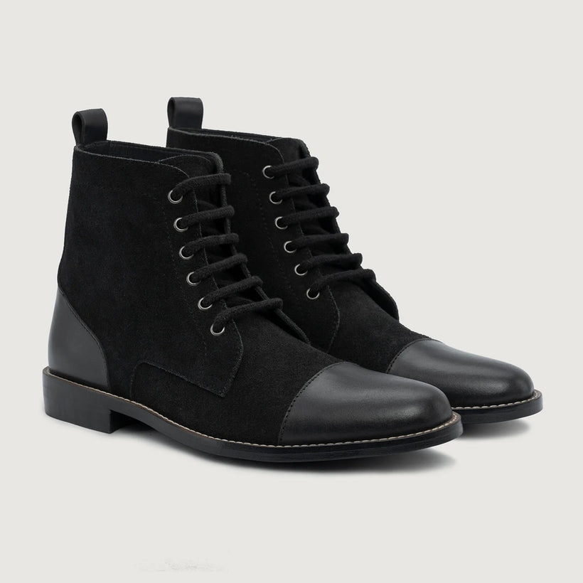 Knight Derby Hybrid Negro Botas de cuero - StudGuard para Hombre