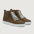 Marty High Top Cobre Quemado Pullup Zapatillas de cuero para Hombre