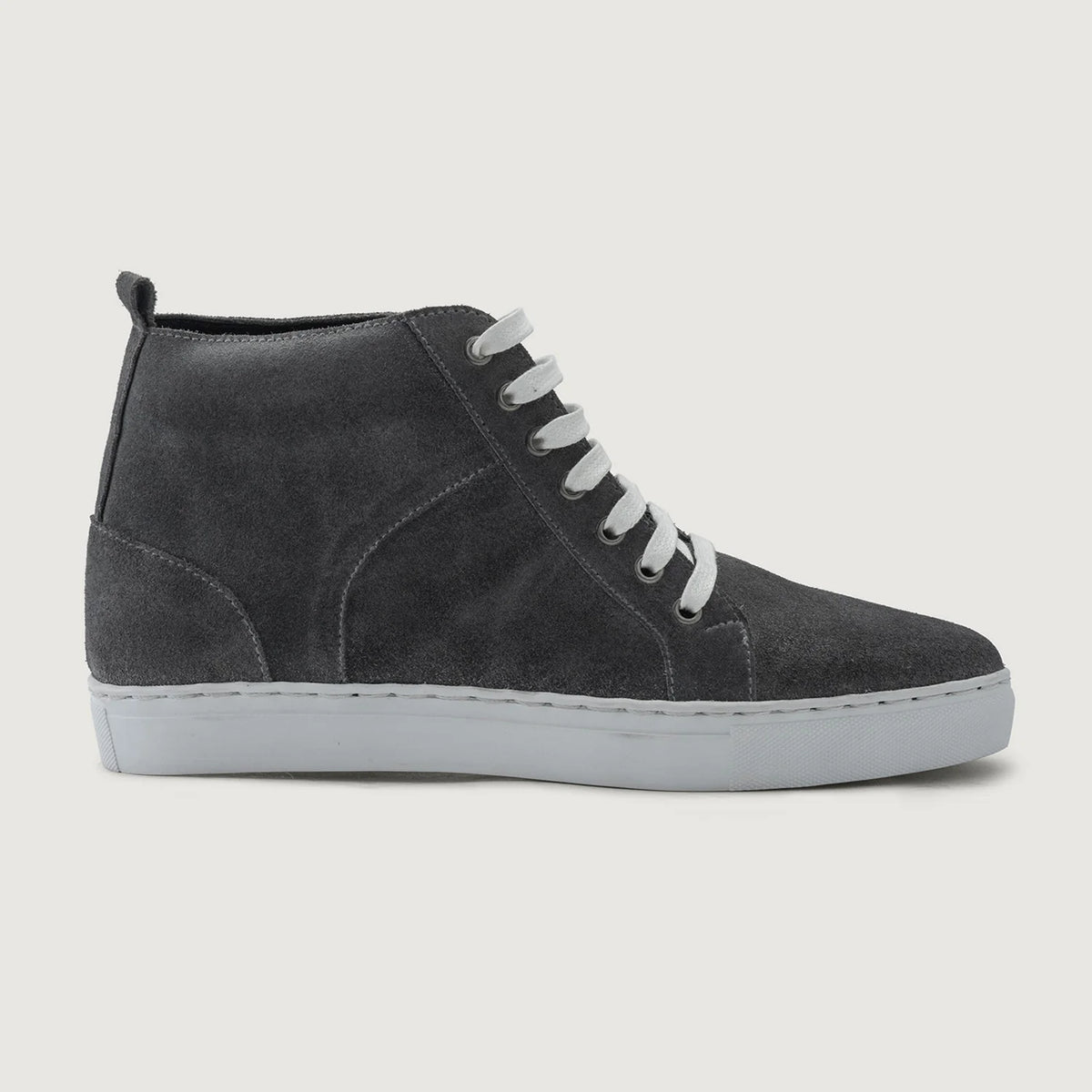 Grey Goatskin Suede Leather Sneakers - Construcción cosida Goodyear y puntera delantera