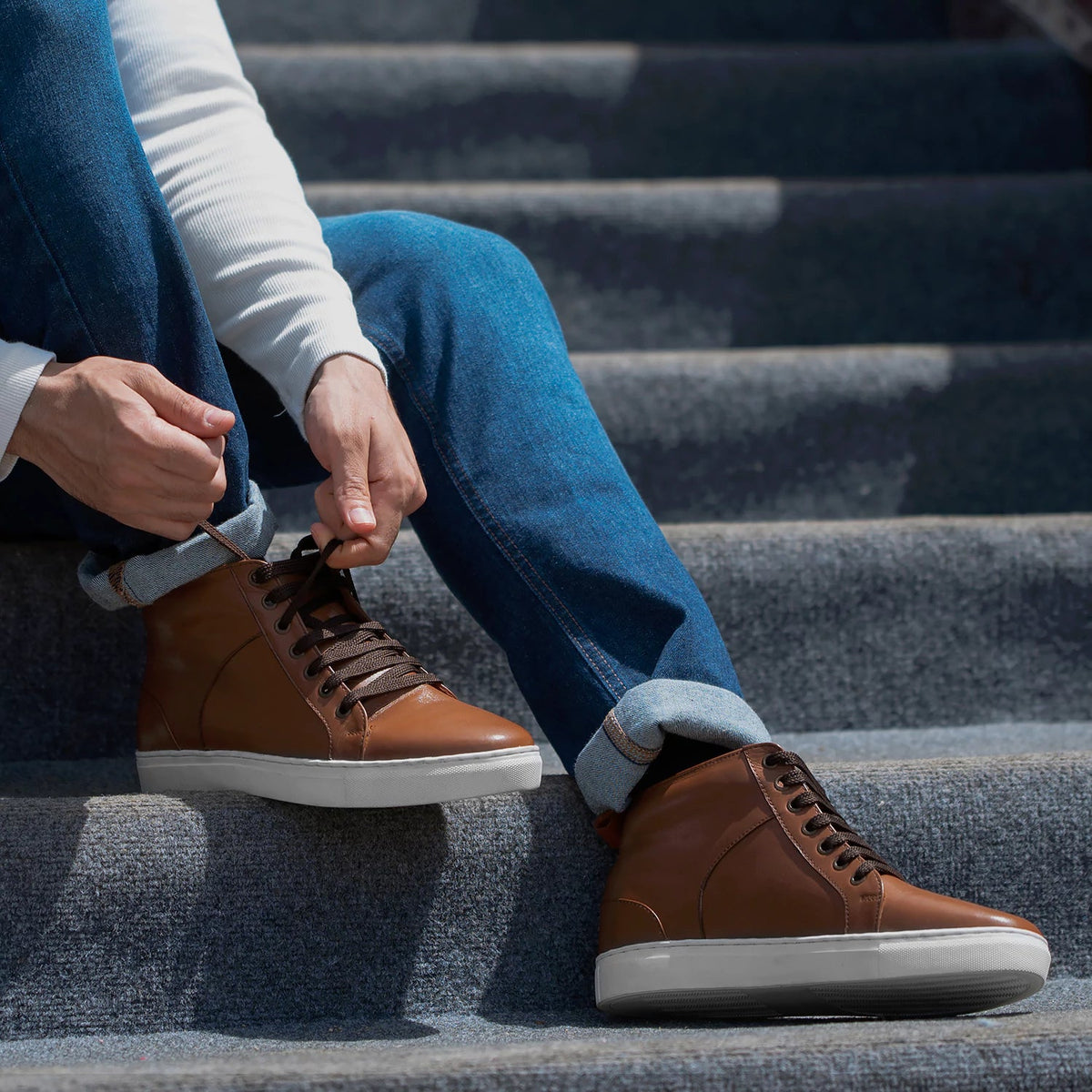 Orlaven Marty High Top Tostado Zapatillas de cuero para Hombre footwear image 10