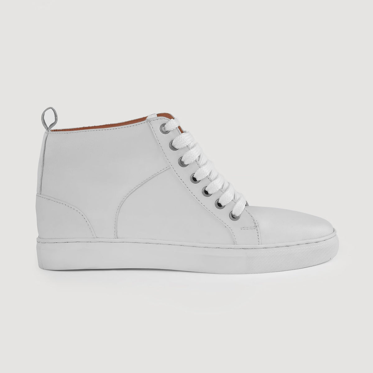 White Full-Grain leather Sneakers - Construcción cosida Goodyear y puntera delantera