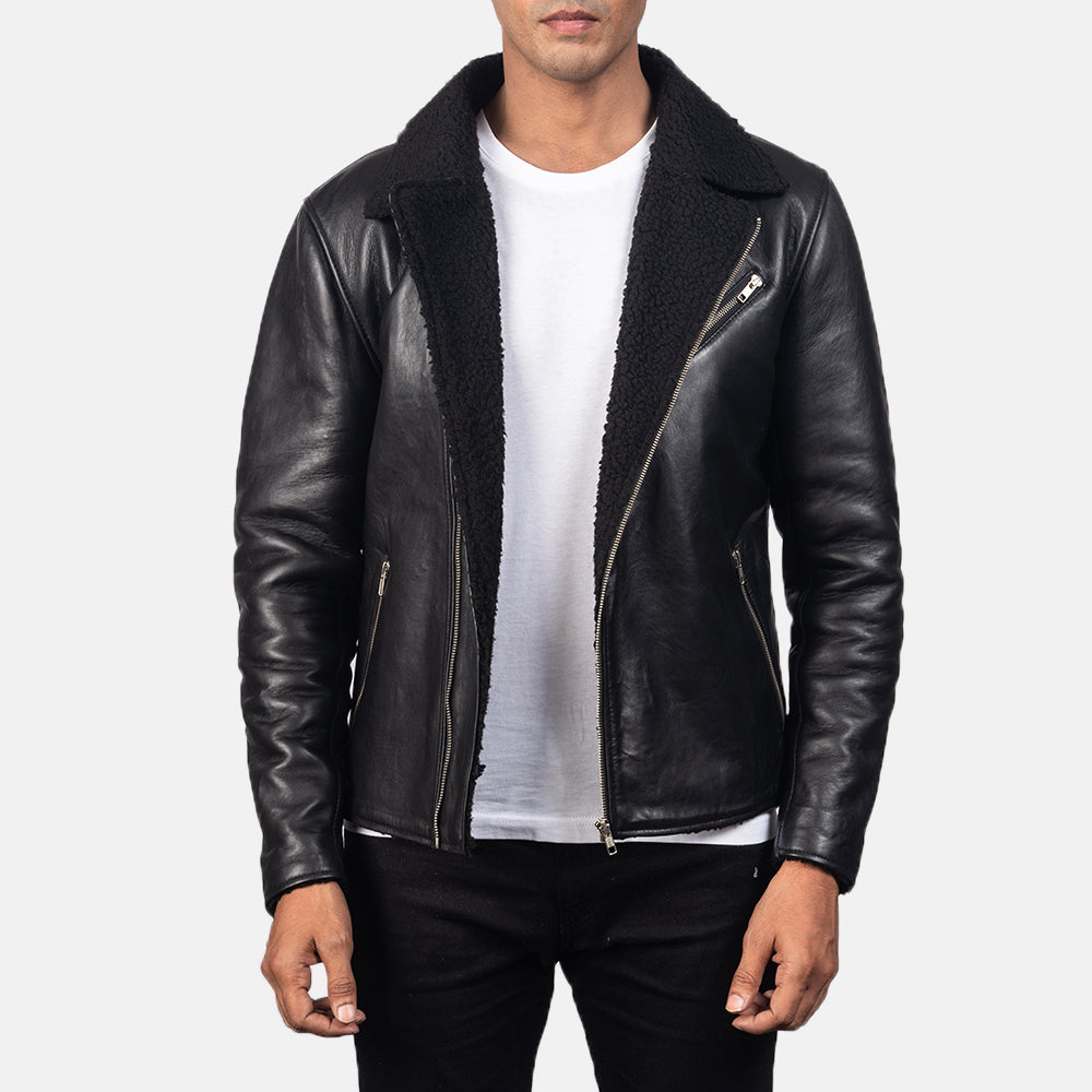 
Alberto Shearling Negro Chaqueta de Cuero para Hombre in Black Sheepskin Leather - Vista frontal y silueta entallada | Comprar online