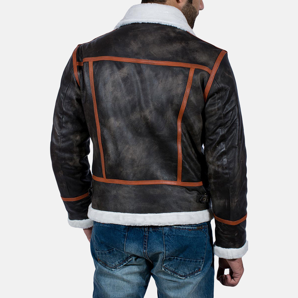 Authentic Goatskin Leather Grain Texture & Heavy-Duty Seam Stitching Detail