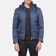 
Alps Quilted Blue Windbreaker Jacket in Blue Nylon - Vista frontal y silueta entallada | Comprar online