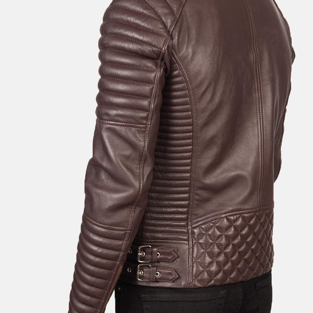 Armand Verde Chaqueta Biker de Cuero para Hombre – Vista alternativa del producto 6