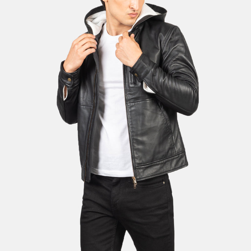 Baston Cazadora Bomber de Cuero para Hombre